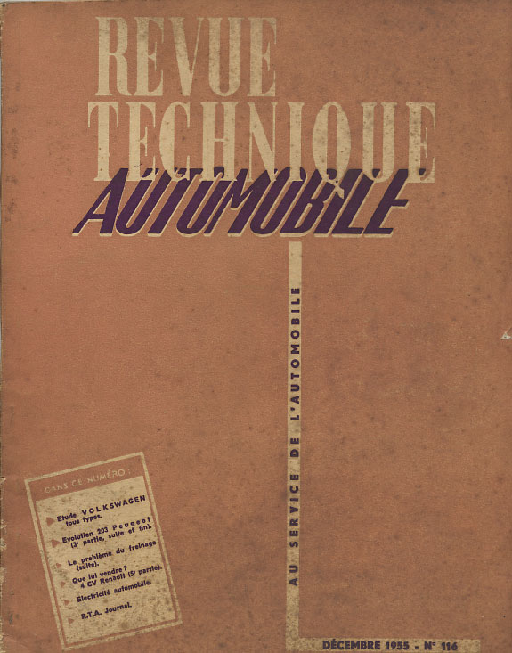 RTA Volkswagen Revue technique de l Automobile N 116 Volkswagen